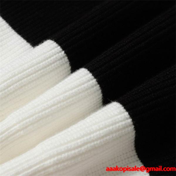 2025秋冬新作 ブラック ホワイトライン ロゴニット セリーヌ CELINE スーパーコピー セーター