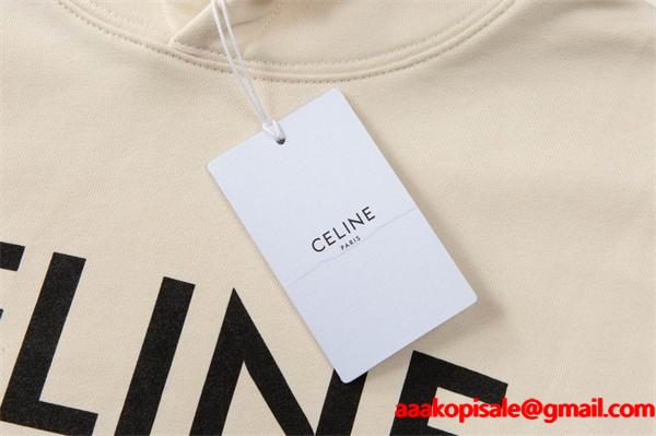 柔らかで着心地抜群 セリーヌ CELINE スーパーコピー 2025秋冬新作 ロゴプリント フーディ パーカー