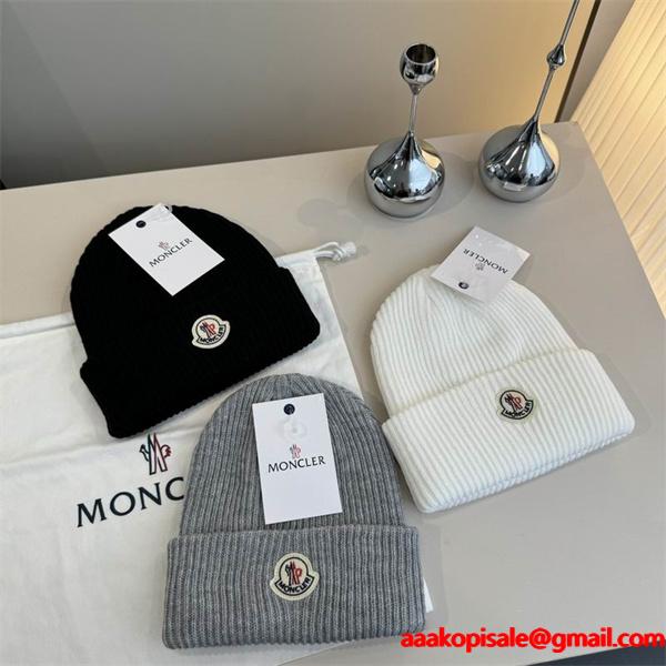 柔らかな肌触りの秋冬人気品のモンクレールニット帽子コピー　Moncler 偽物　男女兼用の防寒 激安(日本最大級)