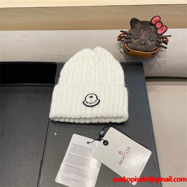 2025秋冬セール人気品Monclerのふっくらの柔らかい防寒モンクレールニット帽子ブランド コピー 激安(日本最大級)