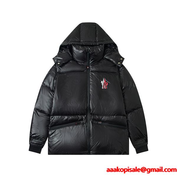 モンクレール MONCLER ダウンジャケット コピー 袖ロゴワッペン フード付き フルジップ2025秋冬 新作通販ショッピング