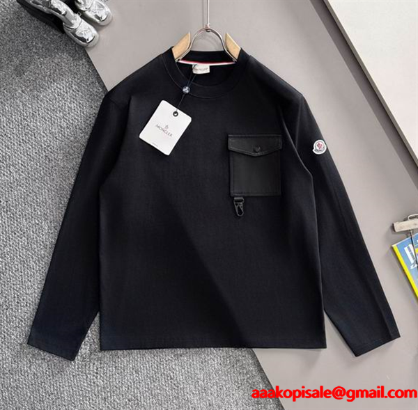 HOT新作登場MONCLER　モンクレール長袖ｔシャツコピー　ブラックホワイト色