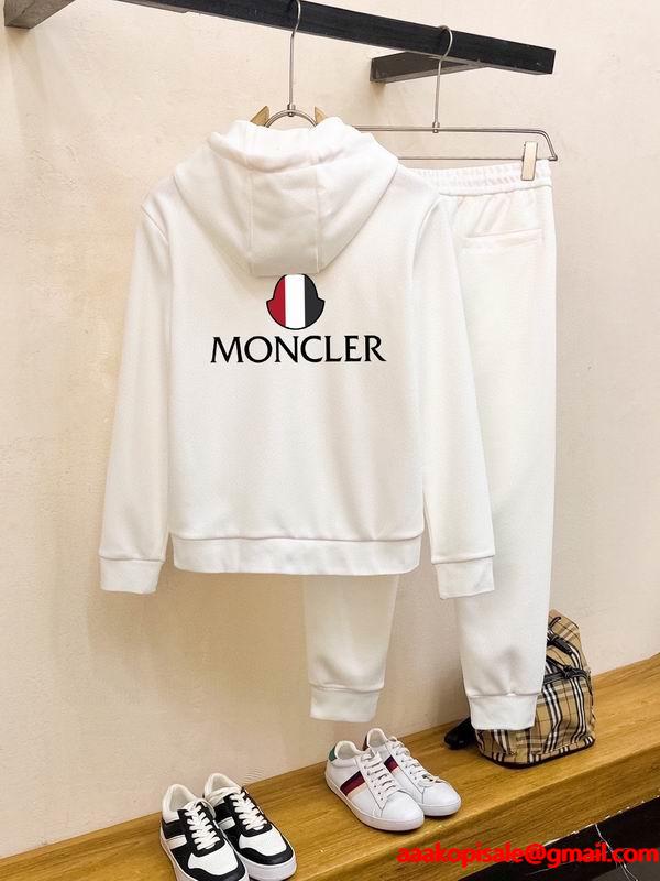 洗練された印象MONCLERモンクレールセットアップ偽物メンズブラックのフード付きスーパーコピーブランド激安通販 専門店