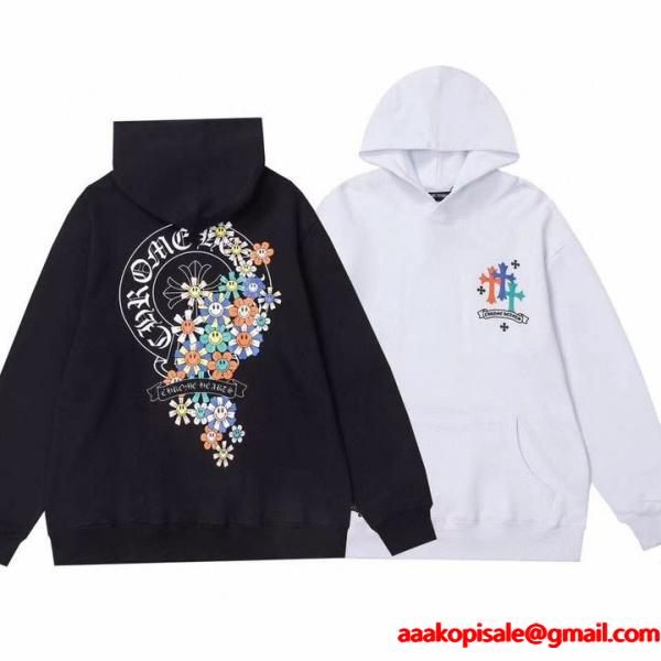 CHROME HEARTS スーパーコピー パーカー 華やか 花柄 スマイル デザイン お洒落 クロムハーツ