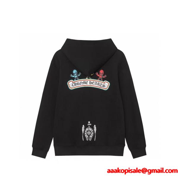  CHROME HEARTS スーパーコピー ジップパーカー シンプル 可愛い フィギュアロゴ クロムハーツ