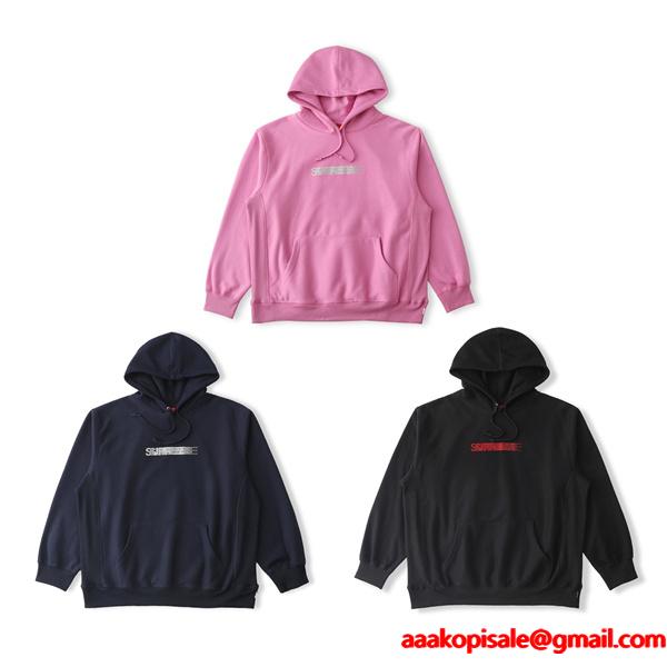 Supreme コピー 激安 シュプリーム × スワロフスキー コラボ FW25 Motion Logo パーカー フーディ 幻影クリスタルロゴ ストリート 男女兼用 高品質コットン 裏起毛 スウェット