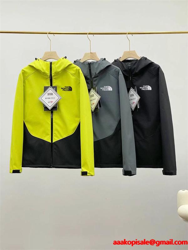 THE NORTH FACE 偽物 ジャケット スポーティ スタイリッシュ 防風 イエローグレー ノースフェイス