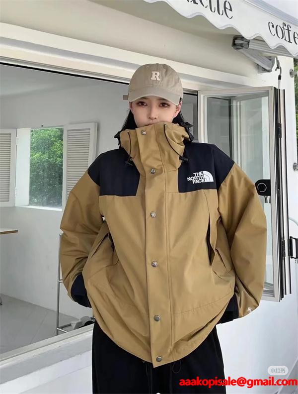 ノースフェイス コピー マウンテンパーカー カジュアル トレンド 防風 ブラウン THE NORTH FACE