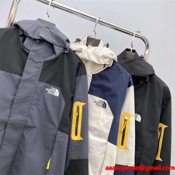 ノースフェイス コピー マウンテンパーカー スポーティ 機能的 防水 グレーネイビー THE NORTH FACE