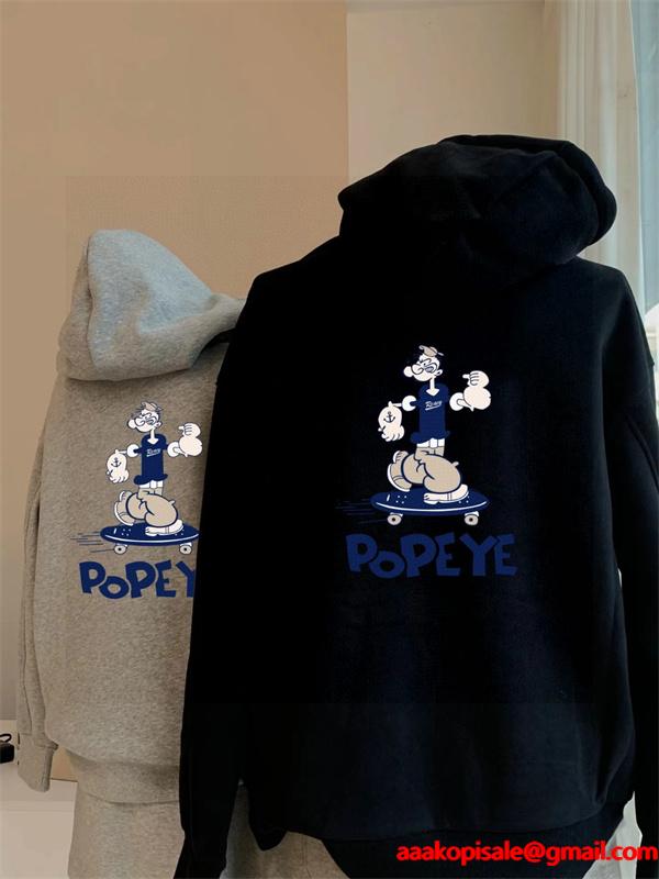 ノースフェイス コピー パーカー ポパイ柄 キュート 個性 おしゃれ ホワイト おすすめ THE NORTH FACE