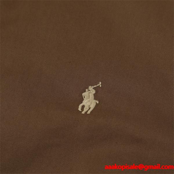 POLO Ralph Lauren コピー 激安 ラルフローレン 哈林顿ジャケット メンズ レディース兼用 ブラウン 綿100% 刺繍ロゴ RL12168 カジュアル アウター 易梦玲同款