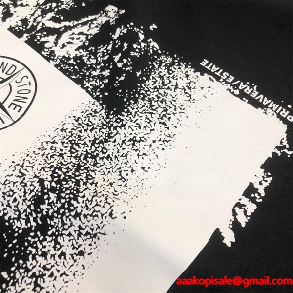 ストーンアイランド 長袖ｔシャツ偽物 トレンド グラフィックデザイン 高品質 ホワイト STONE ISLAND