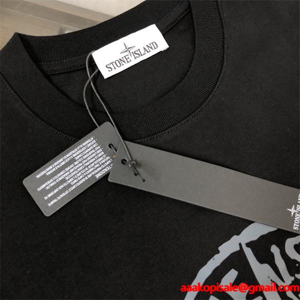 ストーンアイランド 長袖ｔシャツコピー 上質 ヴィンテージロゴ 人気 ブラック STONE ISLAND