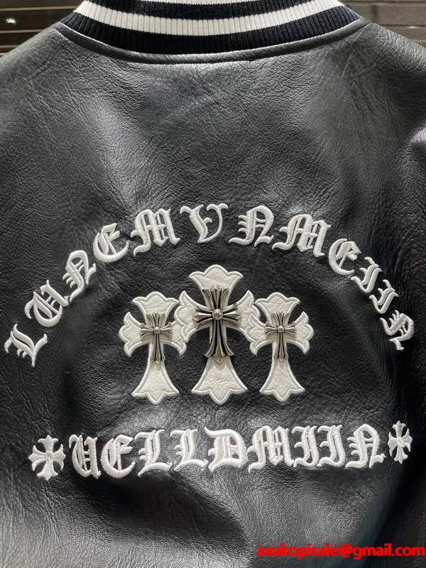 クロムハーツ スーパーコピー 高品質 モダン レザースタジャン ホワイトスリーブ CHROME HEARTS