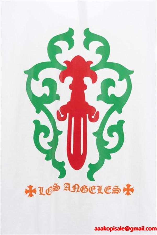 CHROME HEARTS 偽物 トレンド感 溢れる カジュアルモダン 長袖Tシャツ カラーロゴアクセント クロムハーツ