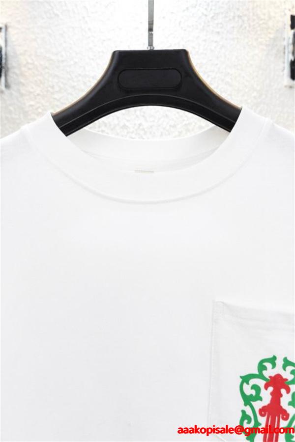 CHROME HEARTS 偽物 トレンド感 溢れる カジュアルモダン 長袖Tシャツ カラーロゴアクセント クロムハーツ