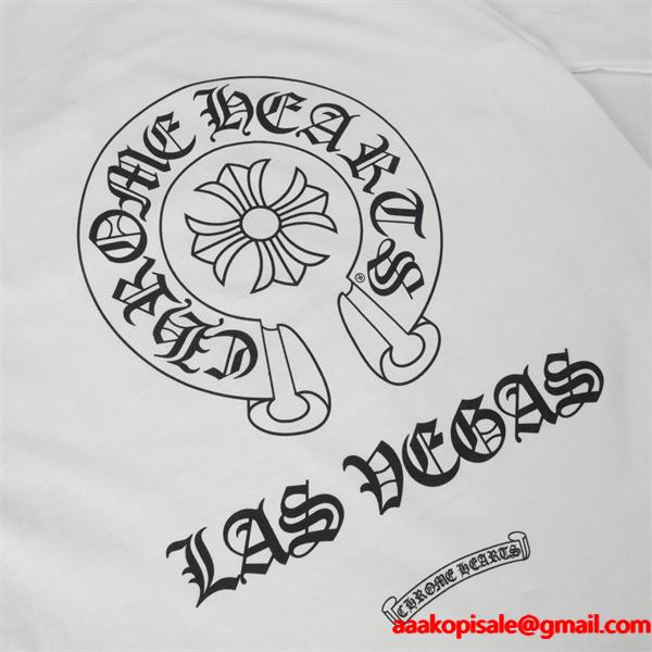 クロムハーツ コピー アーバンテイスト クールデザイン 長袖Tシャツ ラスベガスバックロゴ CHROME HEARTS