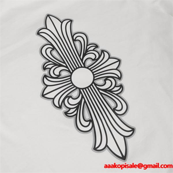 クロムハーツ 偽物 クラフト感 重視 シックデザイン 長袖Tシャツ バッククロスモチーフ CHROME HEARTS