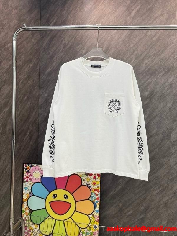 CHROME HEARTS コピー コンテンポラリー ストリート 長袖Tシャツ チェンドウリミテッドロゴ クロムハーツ