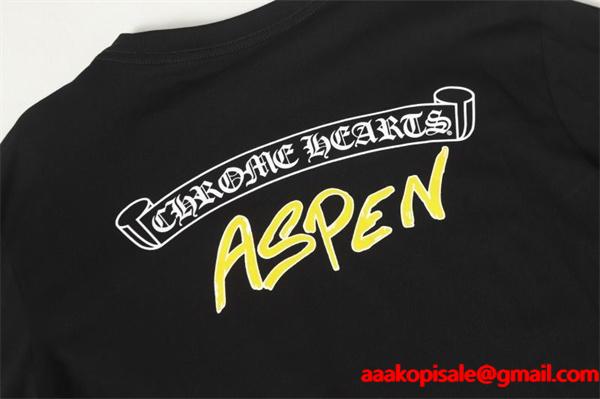 クロムハーツ 偽物 ダイナミック クールスタイル 長袖Tシャツ ASPENロゴデザイン CHROME HEARTS