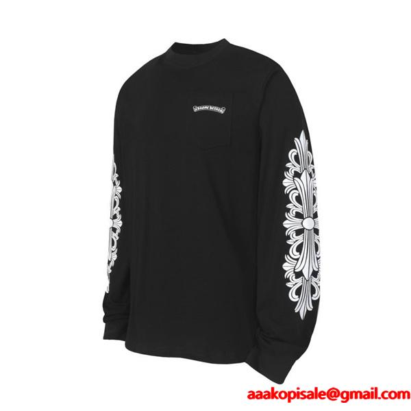 クロムハーツ 偽物 ダイナミック クールスタイル 長袖Tシャツ ASPENロゴデザイン CHROME HEARTS