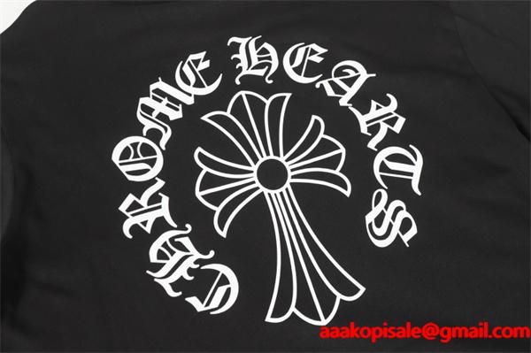 CHROME HEARTS コピー カジュアルリッチ モノトーンデザイン 長袖Tシャツ バッククロスロゴ クロムハーツ