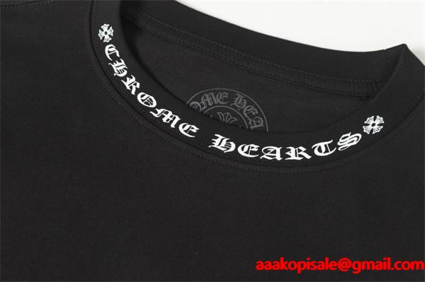 CHROME HEARTS コピー カジュアルリッチ モノトーンデザイン 長袖Tシャツ バッククロスロゴ クロムハーツ