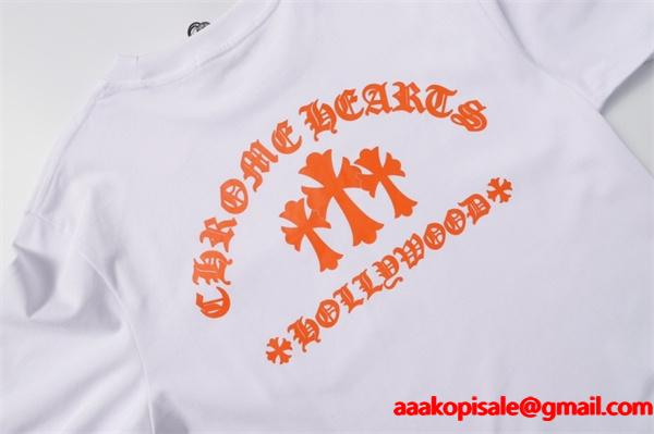 CHROME HEARTS コピー アートフル カラーポップ 長袖Tシャツ ハリウッドロゴプリント クロムハーツ
