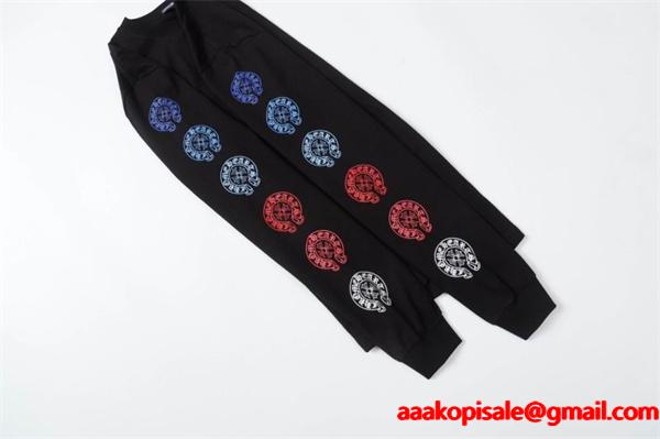 クロムハーツ コピー コンテンポラリー ミックスカラーデザイン 長袖Tシャツ サイドグラフィック CHROME HEARTS