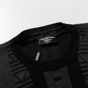 BALENCIAGA 偽物 ニットセーター モノグラム柄 グレー ブラック 長袖 トップス N級品 バレンシアガ
