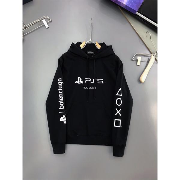 バレンシアガ 偽物 パーカー PS5 コラボ風デザイン 長袖 フーディ ストリート カジュアル BALENCIAGA