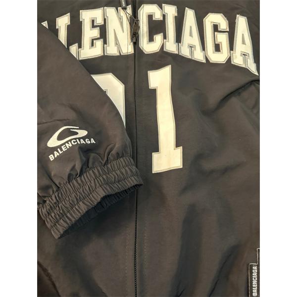 バレンシアガ コピー ジャケット ブルー ナンバープリント デザイン スポーツスタイル カジュアル アウター BALENCIAGA