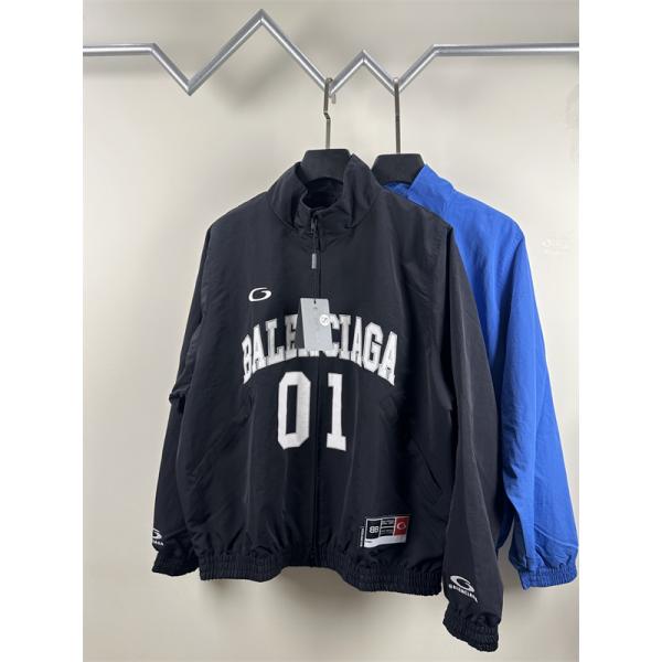 バレンシアガ コピー ジャケット ブルー ナンバープリント デザイン スポーツスタイル カジュアル アウター BALENCIAGA