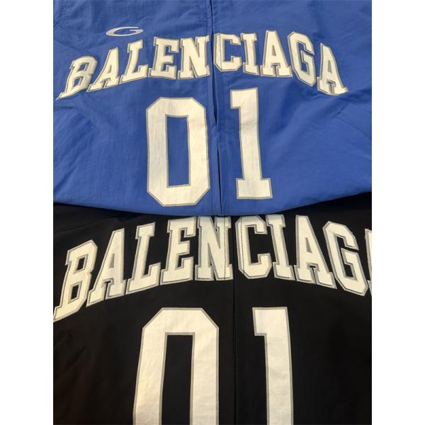 バレンシアガ コピー ジャケット ブルー ナンバープリント デザイン スポーツスタイル カジュアル アウター BALENCIAGA