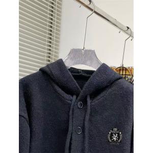 BALENCIAGA コピー ニットパーカー ブラック ボタン付き クラシックロゴ 高品質 ウール混 カジュアル バレンシアガガ