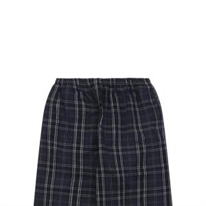 バレンシアガ コピー チェックパンツ ブルーグリッド パターン ゆったりフィット カジュアル 長ズボン BALENCIAGA