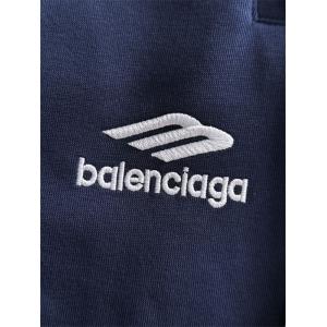 BALENCIAGA スーパーコピー トラックパンツ ブラック ホワイトライン スポーティー デザイン ロゴ刺繍  バレンシアガ