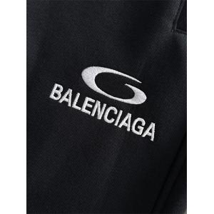 BALENCIAGA スーパーコピー トラックパンツ ネイビー ホワイトロゴ スポーティー デザイン 高品質 バレンシアガ