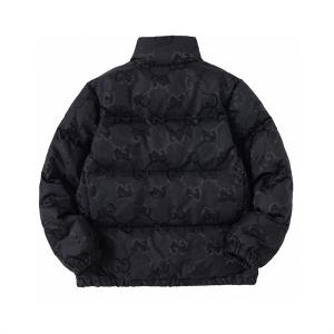 GUCCI スーパーコピー GGモノグラム 総柄 ブラック ダウンジャケット 高級 防寒 アウター グッチ