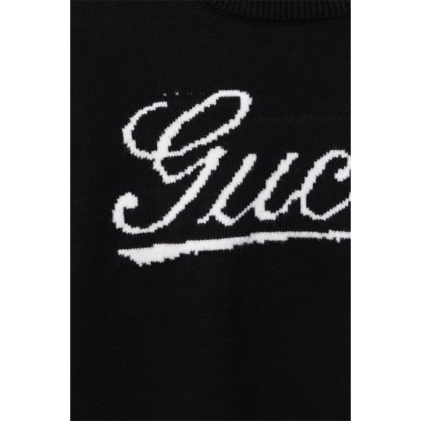 グッチ スーパーコピー ロゴ刺繍 クルーネック スウェット ニット グレー メンズ シンプル GUCCI