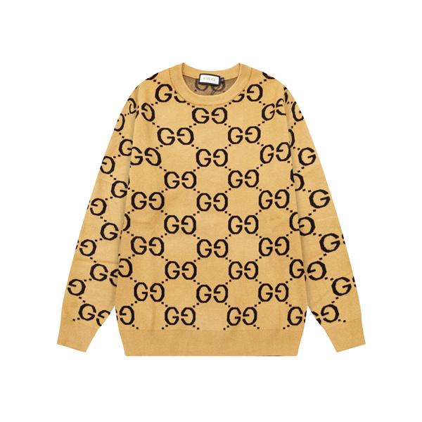 GUCCI コピー エレガントGG総柄 クルーネック ニット セーター ベージュ モノグラム グッチ