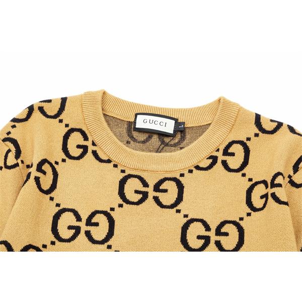 GUCCI コピー エレガントGG総柄 クルーネック ニット セーター ベージュ モノグラム グッチ