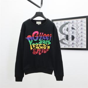 GUCCI スーパーコピー レインボーロゴ グラフィック スウェット パーカー カラフル ブラック グッチ