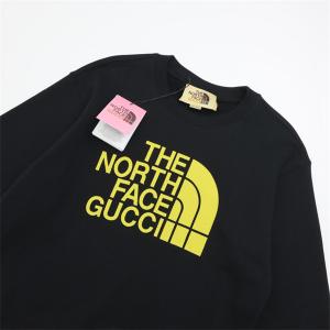 GUCCI 偽物 ノースフェイスコラボ イエローロゴ スウェット トレーナー ブラック プレミアム グッチ