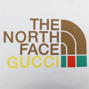 グッチ 偽物 大人気 ノースフェイスコラボ ベーシックロゴ スウェット トレーナー ホワイト シンプル GUCCI