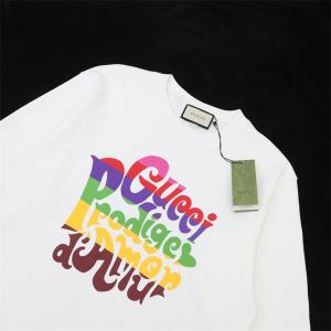 グッチ コピー 新作 レインボーロゴ グラデーション スウェット トレーナー ホワイト 入手困難 GUCCI