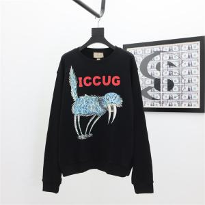 GUCCI コピー 注目の ICCUG アニマルグラフィック スウェット トレーナー ブラック トレンド グッチ