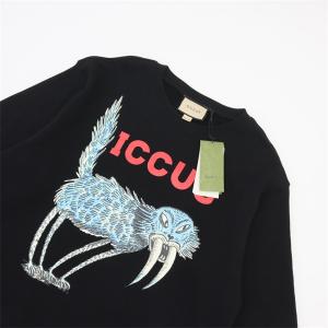GUCCI コピー 注目の ICCUG アニマルグラフィック スウェット トレーナー ブラック トレンド グッチ