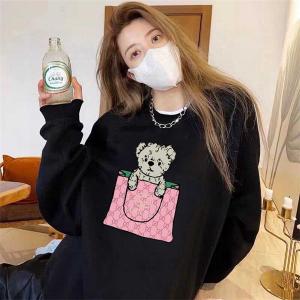 グッチ コピー 着心地抜群 テディベア バッグプリント スウェット トレーナー ブラック GUCCI