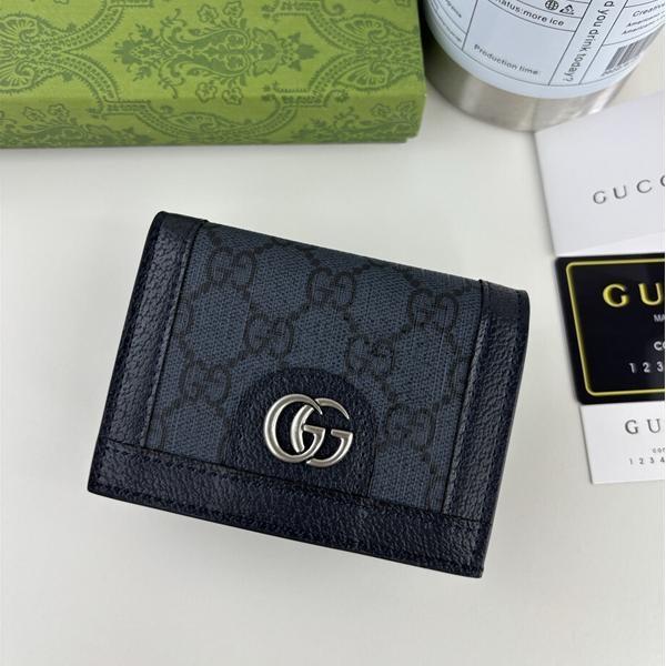 グッチ コピー 三つ折り財布 GGキャンバス ブラック コンパクトデザイン 高品質 GUCCI